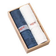 芳恩家纺 FN-MJ2001-2 臻享面巾组合装 奶白+深蓝 单位：组