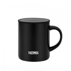 膳魔师 THERMOS 带盖不锈钢牛奶杯马克杯防烫儿童杯学生杯成人杯简约不锈钢杯 TJDG-423 BK 简约黑 410ml 单位：个