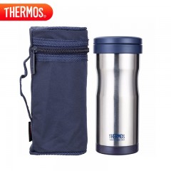 膳魔师 (THERMOS) 保温杯不锈钢真空滤网杯男女士泡茶杯保冷商务杯JML-371带杯套 【蓝色】JML-371F-BL 单位：个