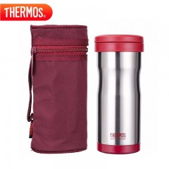 膳魔师 (THERMOS) 保温杯不锈钢真空滤网杯男女士泡茶杯保冷商务杯JML-371带杯套 【红色】JML-371-RD 单位：个