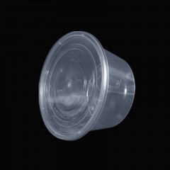 特美居 一次性饭盒圆形透明塑料快餐盒加厚带盖打包盒餐具50套装1500ml 单位：箱