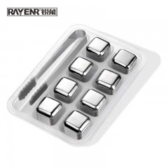 锐能 （RAYENR ）不锈钢冰块304 金属冰酒石速冻酒吧威士忌不化冰粒饮料冰镇降温冰块 速冻器 8粒/盒 NR0146 单位：盒