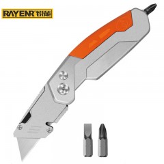 锐能重型折叠美工刀锌合金裁纸刀割刀墙纸刀带T型美工刀片 500007 单位：把