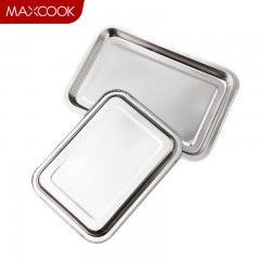 美厨（maxcook）304不锈钢盘子方盘 加深方盘长方形餐盘 烧烤托盘40cm MCFT2373 单位：个