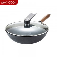 美厨（maxcook）不粘炒锅 精铁带可立盖带木铲32cm不粘涂层 燃气电磁炉通用MCC606 单位：个