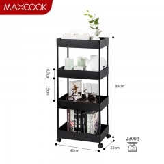 美厨（maxcook）厨房置物架 黑色落地四层储物架收纳架橱柜 网篮拉篮层架MCWA984 单位：个