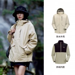 骆驼（CAMEL）冲锋衣男女情侣三合一 7A12263742 浅卡其 单位：件