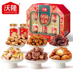 沃隆 坚果礼盒6罐1490g团圆瑞礼开心果腰果高档干果节日礼盒 单位：盒