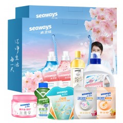 水卫士（水卫仕） 9件套家居清洁礼盒套装油污清洁剂浴室清洁剂洗洁精消毒液洗衣液 单位：组